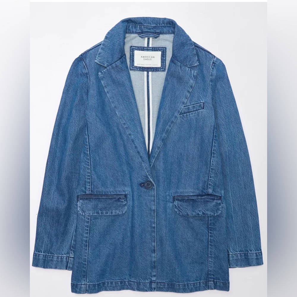 AE Oversized Denim Blazer